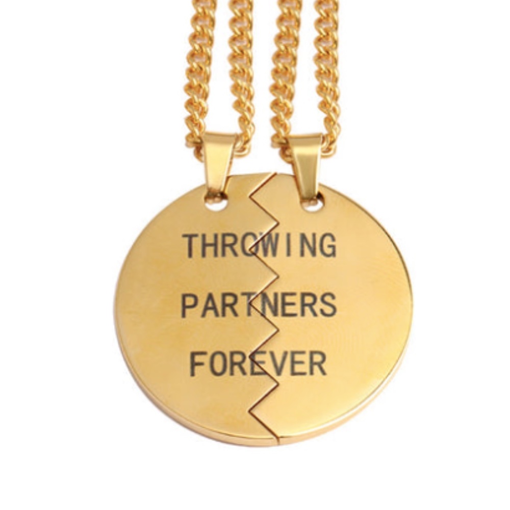 Hall of Fame Jewelry "Throwing Partners Forever" Baseball Necklace